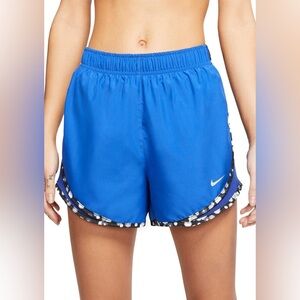 Like New Nike Blue Sports Shorts With Floral Rims | Size M